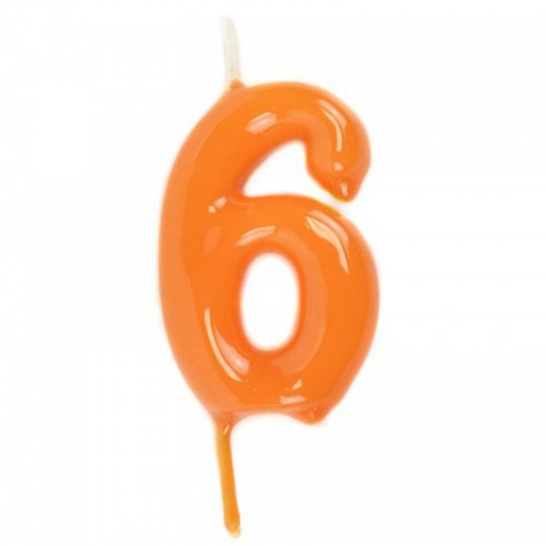 Vela Número 6 Laranja